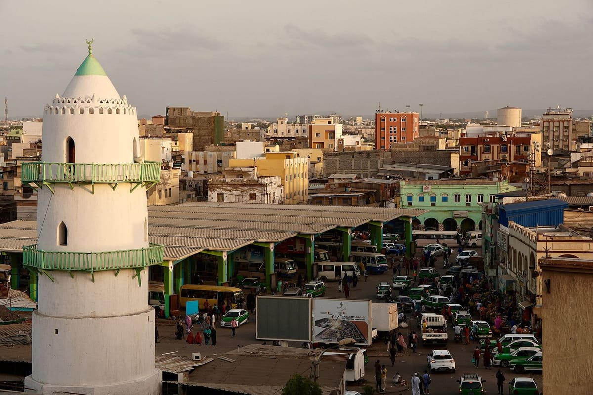 Menara Masjid Hamoudi di pusat Kota Djibouti
