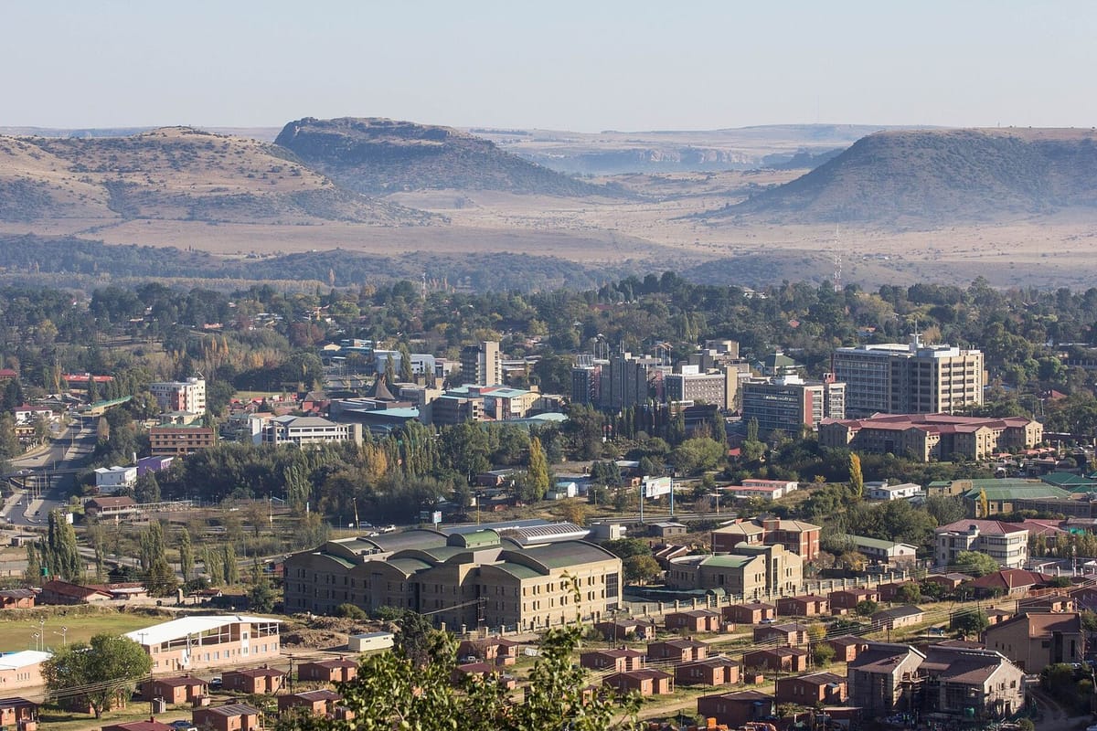Kota Maseru dilihat dari Parliament Hill